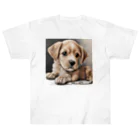 つぶらな瞳の子犬グッズ屋さんの癒しの子犬 Heavyweight T-Shirt