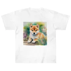 こころやすらぐの水彩子犬　柴犬 Heavyweight T-Shirt