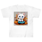 yoiyononakaのハロウィンと白猫10 ヘビーウェイトTシャツ