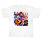 AI-Bignnerのギタリスト女子　アニメ ヘビーウェイトTシャツ