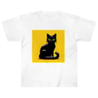 kurone🐈‍⬛の黒猫🐈‍⬛ドットアート Heavyweight T-Shirt