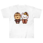 k-design-studioの初日の出くんと初詣ちゃん ヘビーウェイトTシャツ