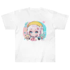 那須モバイル店の帽子を被る女の子 Heavyweight T-Shirt