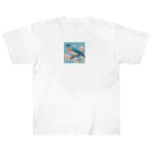 ❤︎cute❤︎のbeautiful blue bird ヘビーウェイトTシャツ