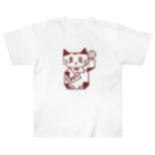 Lin Designのしかくい招き猫 ヘビーウェイトTシャツ