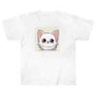 可愛いチワワグッズショップのホワイトチワワちゃん ヘビーウェイトTシャツ