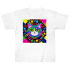 629_CAT_ARTのカラフルキャット Heavyweight T-Shirt