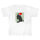 たげてげ屋のモノオモウ猫の１１月（黒猫） Heavyweight T-Shirt