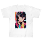 80s pop anime artのキュートな9 0 sアニメスタイル ヘビーウェイトTシャツ