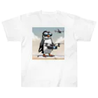 KenySignsのペンギンのドローン操縦士のイラストグッズ ヘビーウェイトTシャツ