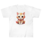 日向ぼっこの縁起猫 ヘビーウェイトTシャツ