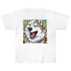 幻のアート侍の笑うハスキー犬 Heavyweight T-Shirt