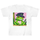 Louvreの帽子のカエルくん ヘビーウェイトTシャツ