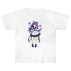 kawaii女の子専門ショップのにゃんにゃん猫ちゃん女の子 ヘビーウェイトTシャツ