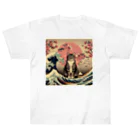 ParadigmStar　パラダイムスターの浮世絵猫　波桜 Heavyweight T-Shirt