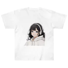 Ujimacchaのヘッドホン女子 ヘビーウェイトTシャツ