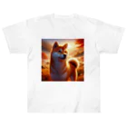 ANTARESの夕方の黄昏　柴犬 ヘビーウェイトTシャツ