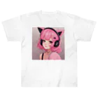 プリンゴブリンのネコミミピンクさん Heavyweight T-Shirt