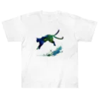 Cat's Canvasの翔る猫 Heavyweight T-Shirt