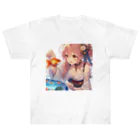 推しの美少女とアイドルの金魚と浴衣姿の女の子 Heavyweight T-Shirt