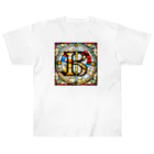 alphabet stained glassのstained glass B ヘビーウェイトTシャツ