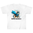 猫武者(NekoMusya)のSUPER MANCHKIN 参上！ ヘビーウェイトTシャツ