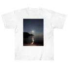 ego-designの月夜と海 ヘビーウェイトTシャツ