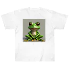 カエルグッズの正面蛙 Heavyweight T-Shirt