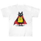 Lapis SHOPの黒猫ヒーロー Heavyweight T-Shirt