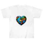 KULIEITAの地球の日　Earth day 地球　ハート　ブルー Heavyweight T-Shirt