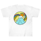 aloha_world_in_circleのjapan mount Fuji rainbow Heavyweight T-Shirt