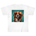 AQUAMETAVERSEのサングラスをかけた、かわいい犬 Marsa 106 Heavyweight T-Shirt