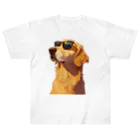AQUAMETAVERSEのサングラスをかけた、かわいい犬 Marsa 106 ヘビーウェイトTシャツ