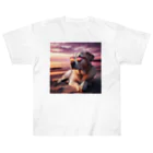 AQUAMETAVERSEのサングラスをかけた、かわいい犬 Marsa 106 Heavyweight T-Shirt