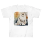 hiname-studioのペルシャ猫 ヘビーウェイトTシャツ