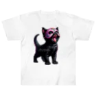 KVM｜kitten ＊ venetian-maskの仮面の黒猫｜咆哮 ① ヘビーウェイトTシャツ