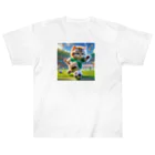 スポーツにゃんこ大戦争のサッカーにゃんこ Heavyweight T-Shirt