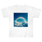 青と緑の青い空と虹 Heavyweight T-Shirt