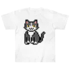 モチクマのハチワレ猫のドット絵 Heavyweight T-Shirt