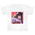 癒しのあるオリジナルグッズ販売所の美少女二次元イラストグッズ ヘビーウェイトTシャツ