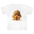 AQUAMETAVERSEのキャプをかぶった可愛い子犬 Marsa 106 ヘビーウェイトTシャツ