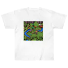 レトロゲームイラストのレトロゲードット絵ファミコン4 ヘビーウェイトTシャツ