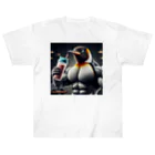 simlacrumのプロテインを飲むマッチョペンギン ヘビーウェイトTシャツ