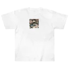 EMAKIの和紋様 x 猫　禅庭園の猫 Heavyweight T-Shirt