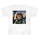 nekoと鉄のパイロット猫 Heavyweight T-Shirt