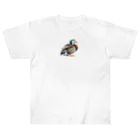 Pixel Art Goodsのカモ（pixel art） Heavyweight T-Shirt