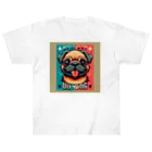 ブサカワアニマルのブサカワアニマル『パグ』 Heavyweight T-Shirt