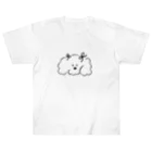 musubiのふわふわの白い犬/リボン Heavyweight T-Shirt