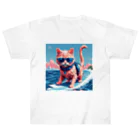 メロンパン猫のサーファーキャット ヘビーウェイトTシャツ