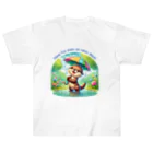 dreamy-designの雨の日のお散歩　カワウソくん Heavyweight T-Shirt